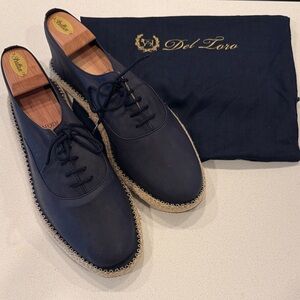 Del Toro Men's Navy Leather Oxfords